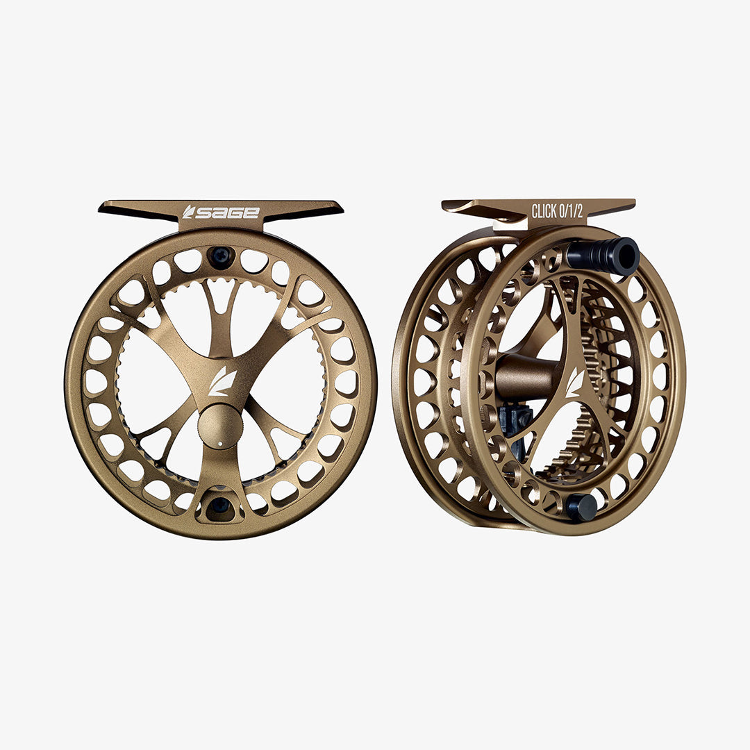 buy sage fly reel Click Bronze, 3/5 Weight Size_10LB Alaskan Seafood Gift Box Color:F- Orange repeatable adjustments