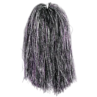 Black and gray synthetic MFC Kreelex Fish Flash Blend on a white background