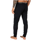 Black pants with brand logo on a white background