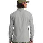 Back view of man wearing a Simms MEN's Intruder Bicomp Fishing Shirt