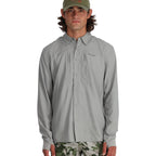 Front view of man wearing a Simms MEN's Intruder Bicomp Fishing Shirt