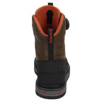 Brown and black Simms Men's G3 Guide BOA Boot - Felt with orange interior on a white background