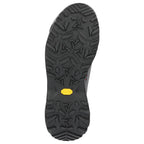 Close-up of a Simms M's Flyweight® Wading Boot - Vibram sole with a yellow label on a white background