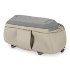 Beige and gray sling pack on a white background