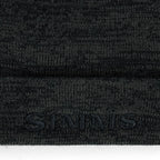 Black knit Simms Windstopper Beaniewith 'SIMMS' logo on a white background
