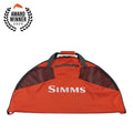 Orange and brown Simms Taco Wader Bag w/CRO Logo with 'Simms' branding on a white background