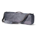 An Orvis branded carry-on fishing rod case in a solid color with a lockable zipper and a padded shoulder strap.