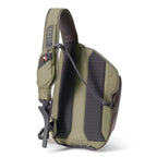 Green and gray Orvis Guide Sling Pack on a white background