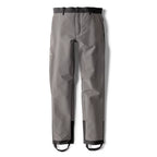 Gray waterproof Orvis Men’s PRO LT Underwader Pants with black accents on a white background