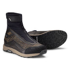 A pair of black Orvis PRO Approach Hiker Boots with a visible blue liner and a non-marking black outsole.