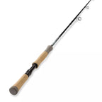 A black and gray Orvis Clearwater Fly Rod with a cork handle and a reel seat.