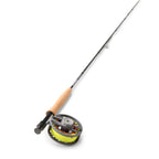 Orvis Clearwater Fly Rod Outfit with a rod, reel, line, and backing, displayed next to a gray rod tube.