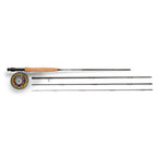 Orvis Clearwater Fly Rod Outfit with a rod, reel, line, and backing, displayed next to a gray rod tube.