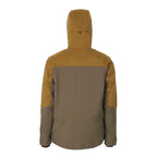 Two-tone brown Orvis Ultralight Wading Jacket with a hood on a white background