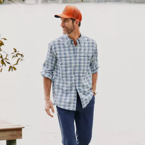 Orvis MEN's Open Air Caster Plaid Long-Sleeve Shirt