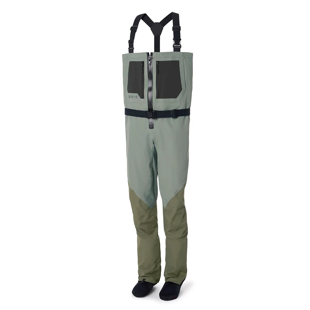 Orvis Clearwater Zip Waders on a white background.