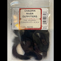 Packaged pine squirrel skin with Chagrin River Outfitters label on a white background