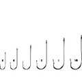 A set of VMC Aberdeen hooks, arranged in a row, with a black background.