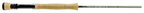 Echo Fly Fishing rod with cork handle and metal tip on a white background