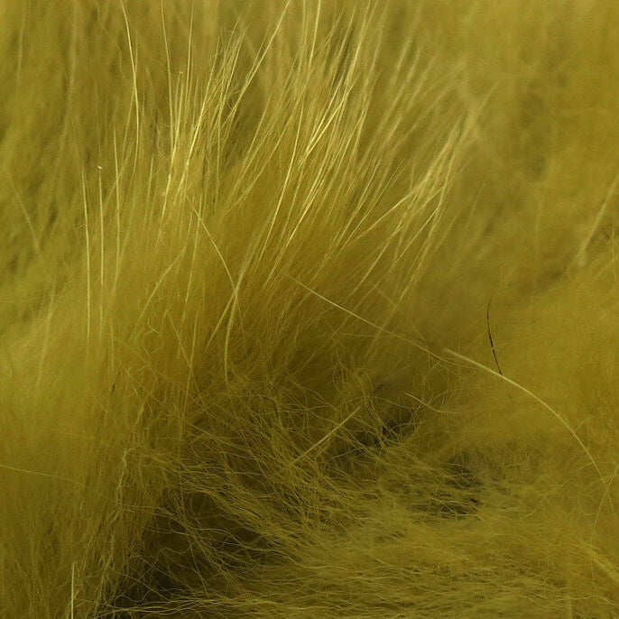 Close-up of yellowish-brown Hareline Arctic Fox Zonker Strips
