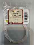 Packaged Wapsi Mylar Cord in pearl color, intended for use in fly tying, with Chagrin River Outfitters branding visible.