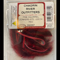 Packaged pine squirrel zonkers with a Chagrin River Outfitters label on a clear background