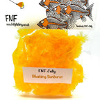 Blushing Sunburst FNF fly tying material on a white background