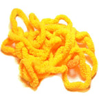 Yellow mop thread on a white background