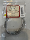 Packaged Wapsi Mylar Cord in silver color, intended for use in fly tying, with Chagrin River Outfitters branding visible.