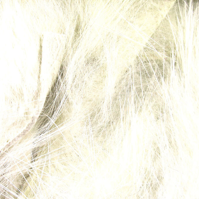 Close-up of white Hareline Micro Rabbit Strips