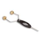 Metal Loon Ergo All Purpose Bobbin with gold and black components on a white background