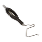 Black Loon whip finisher tool with a metal hook on a white background