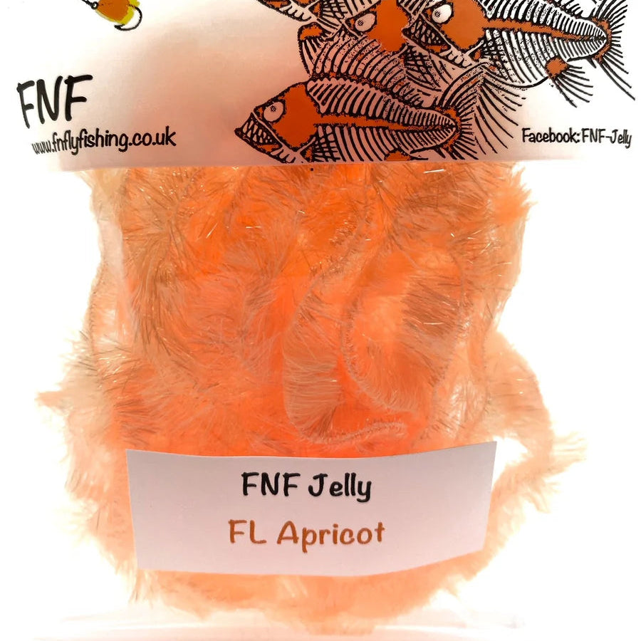 Fl Apricot FNF fly tying material on a white background
