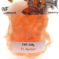 Fl Apricot FNF fly tying material on a white background