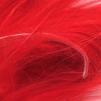 Close-up of bright red Hareline Finn Raccoon Zonker
