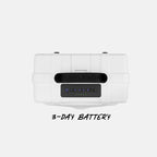 A white hard Turtlebox Original Gen 3 speaker with a black handle and front display panel, shown on a light gray background with the text '3-DAY BATTERY' below it. The brand name 'TURTLEBOX' is embossed on the handle.