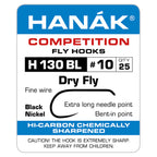 Hanák Competition Fly Hooks packaging with product details.