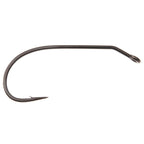 A single black nickel finish Ahrex TP650 26 Degree Bent Streamer Hook, featuring a hook head and a curved shank.