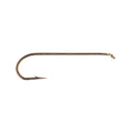 A bronze-finished Core 2220 long shanked streamer hook for fly tying.