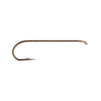 A bronze-finished Core 2220 long shanked streamer hook for fly tying.