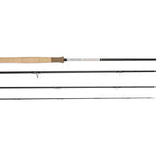 Fishing rod with four sections on a white background