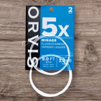 Orvis fishing leader packaging on a wooden surface