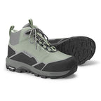 Gray and black hiking boots with 'Orvis' branding on a white background