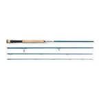 Fishing rod with four sections on a white background