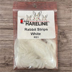 White color Hareline Rabbit Strips 1/8" 
