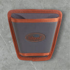 A brown Fishpond net holster made of nylon, designed to secure a fishing net.