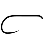 Hanák Dry Fly Hooks Model 130 BL black fishing hook on a white background