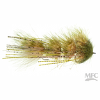 MFC Schultzy's Cold Water Nut fly with green and brown colors on a white background, featuring the MFC logo.