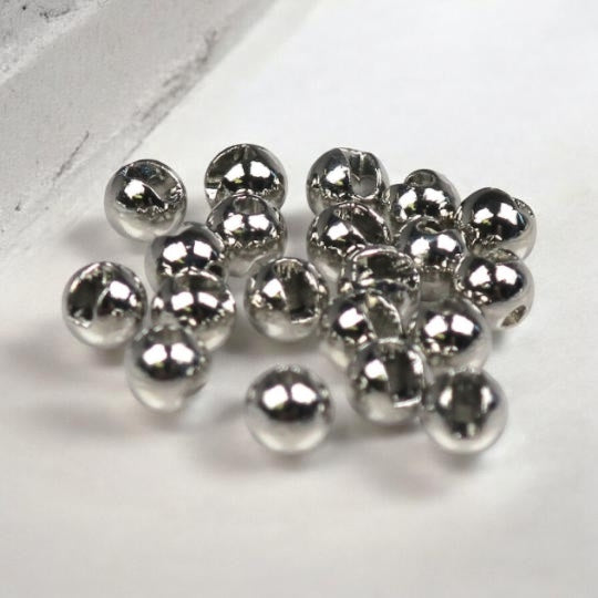 Silver Hareline Slotted Tungsten Beads