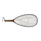 Fishpond fishing net with a textured surface on a white background